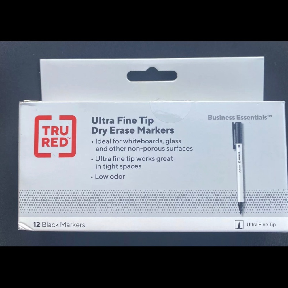 TRU RED Pen Dry Erase Markers Ultra Fine Tip 12 pk